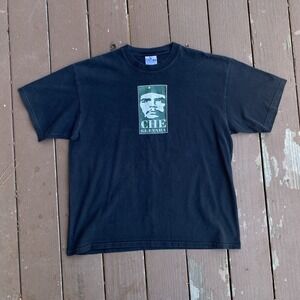 Vintage 90s Che Geuvara Tee Shirt XL Black Center Graphic RATM